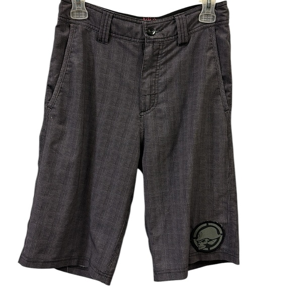 Metal Mulisha The Deuce II Black Gray Checkered Print Board Shorts Boys Large - Picture 1 of 7